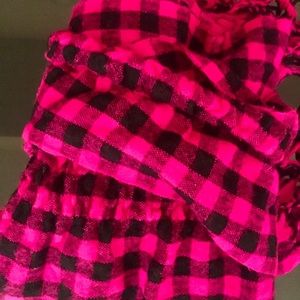 Black & Hot Pink Tartan Scarf -Great Condition